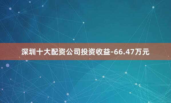 深圳十大配资公司投资收益-66.47万元